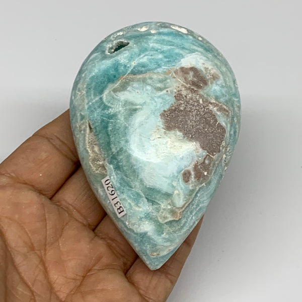 Blue Aragonite Hearts, Natural Gemstones Hearts, Healing Crystals Hearts –