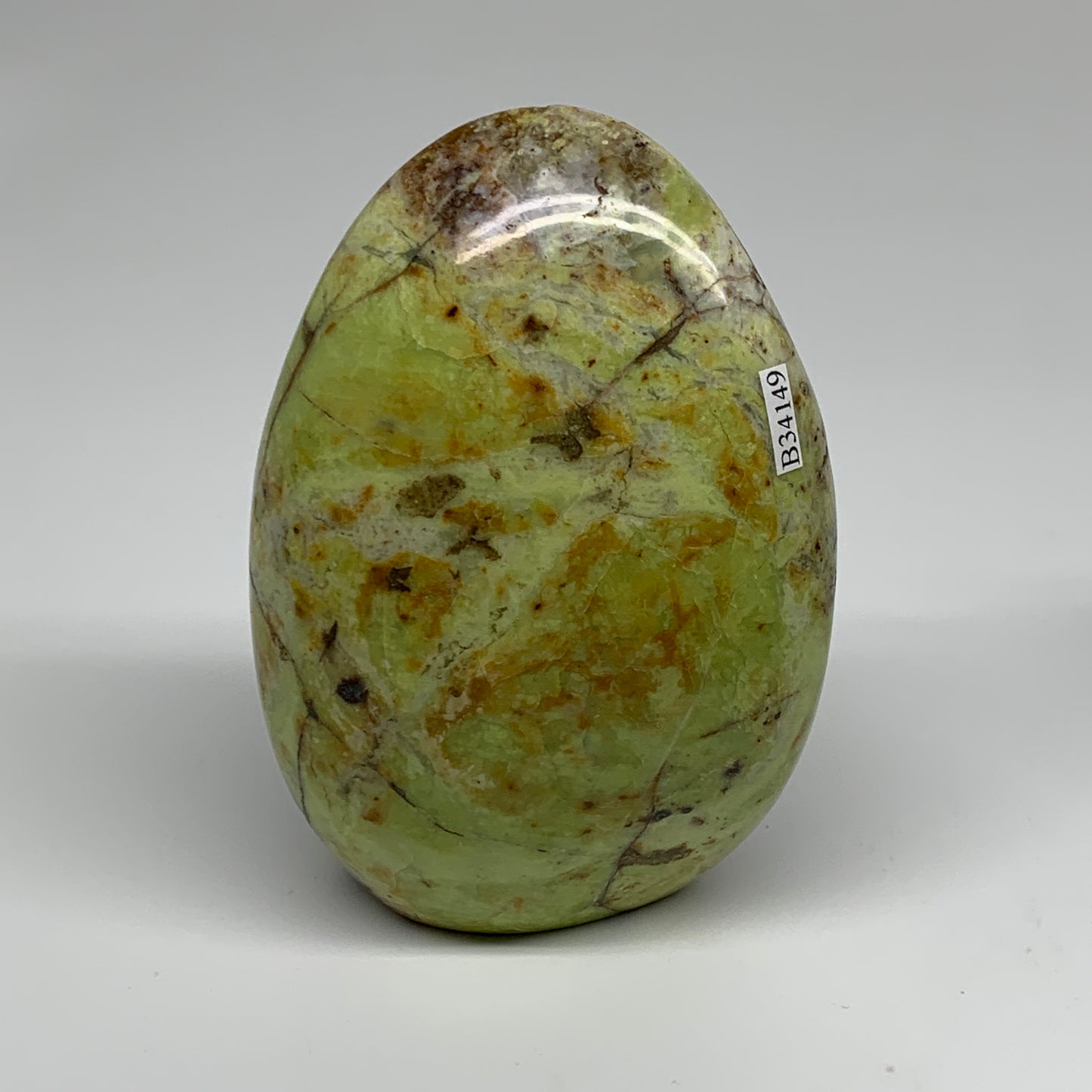 1.45 lbs, 4.7"x3.2"x2.3", Green Opal Crystal Freeform Polished Gemstone, B34149