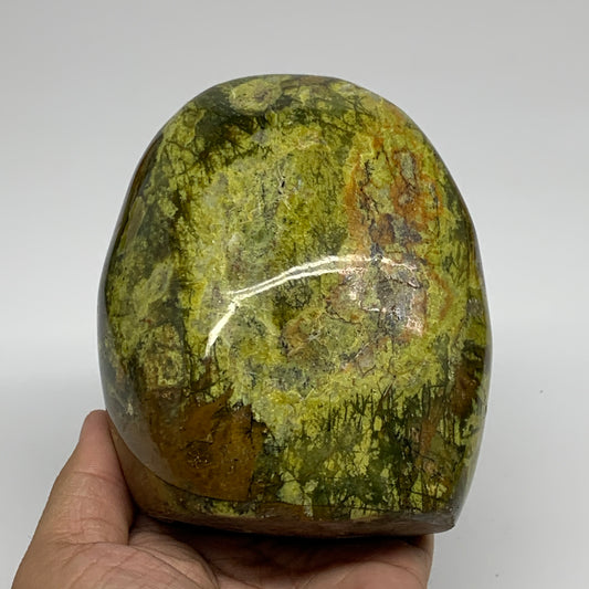 2.22 lbs, 4.4"x3.8"x.2.5", Green Opal Crystal Freeform Polished Gemstone, B34161