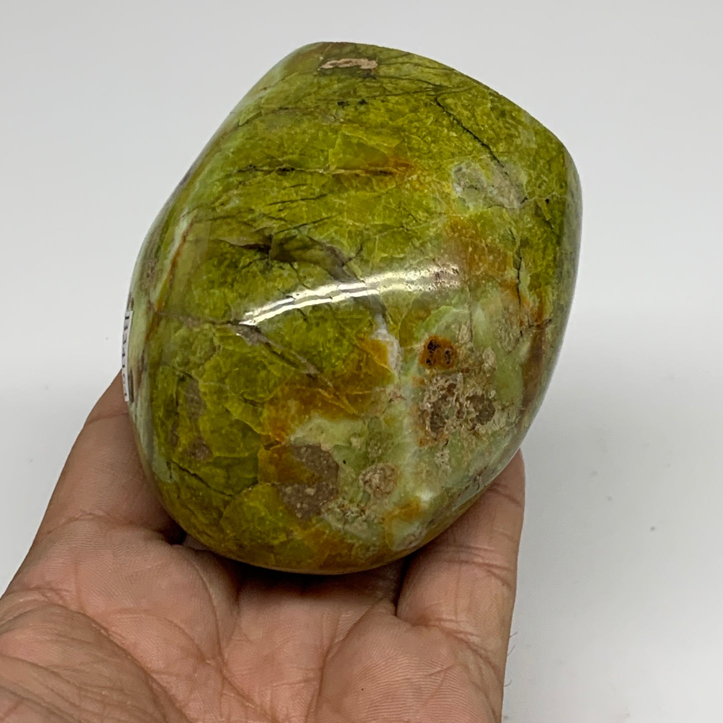 0.78 lbs, 3"x2.6"x.2.1", Green Opal Crystal Freeform Polished Gemstone, B34164