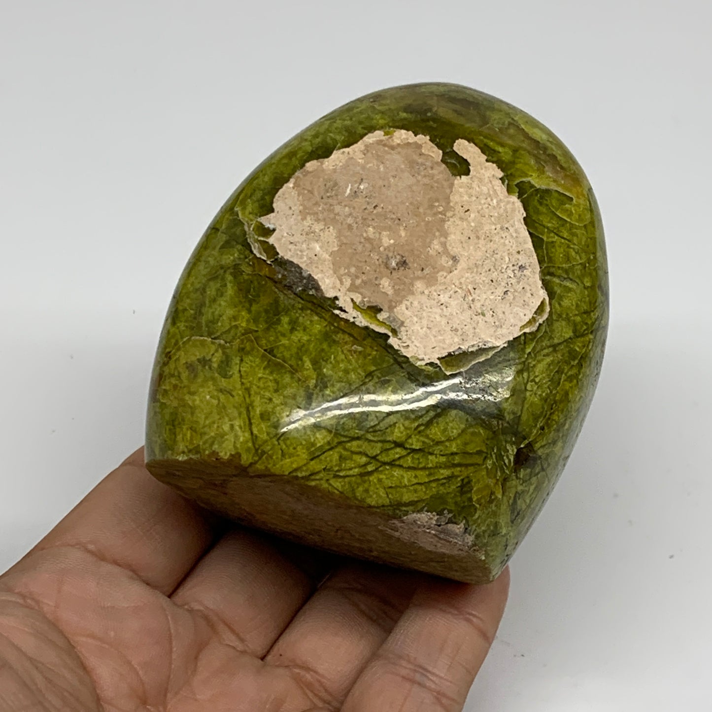 0.78 lbs, 3"x2.6"x.2.1", Green Opal Crystal Freeform Polished Gemstone, B34164