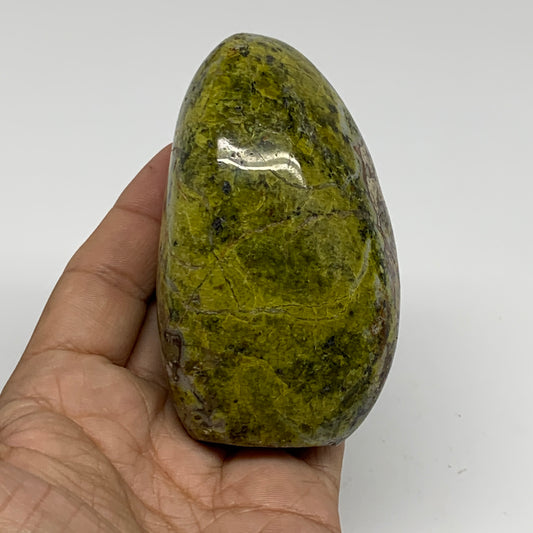 0.6 lbs, 3.5"x2.1"x.1.9", Green Opal Crystal Freeform Polished Gemstone, B34176