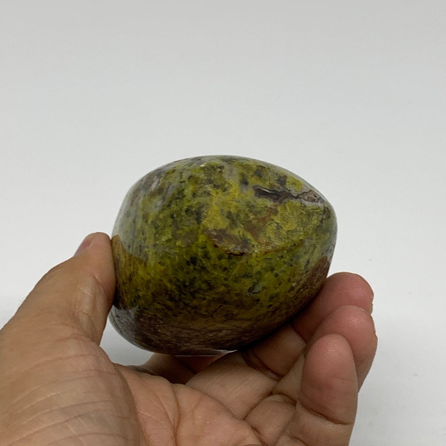 0.6 lbs, 3.5"x2.1"x.1.9", Green Opal Crystal Freeform Polished Gemstone, B34176