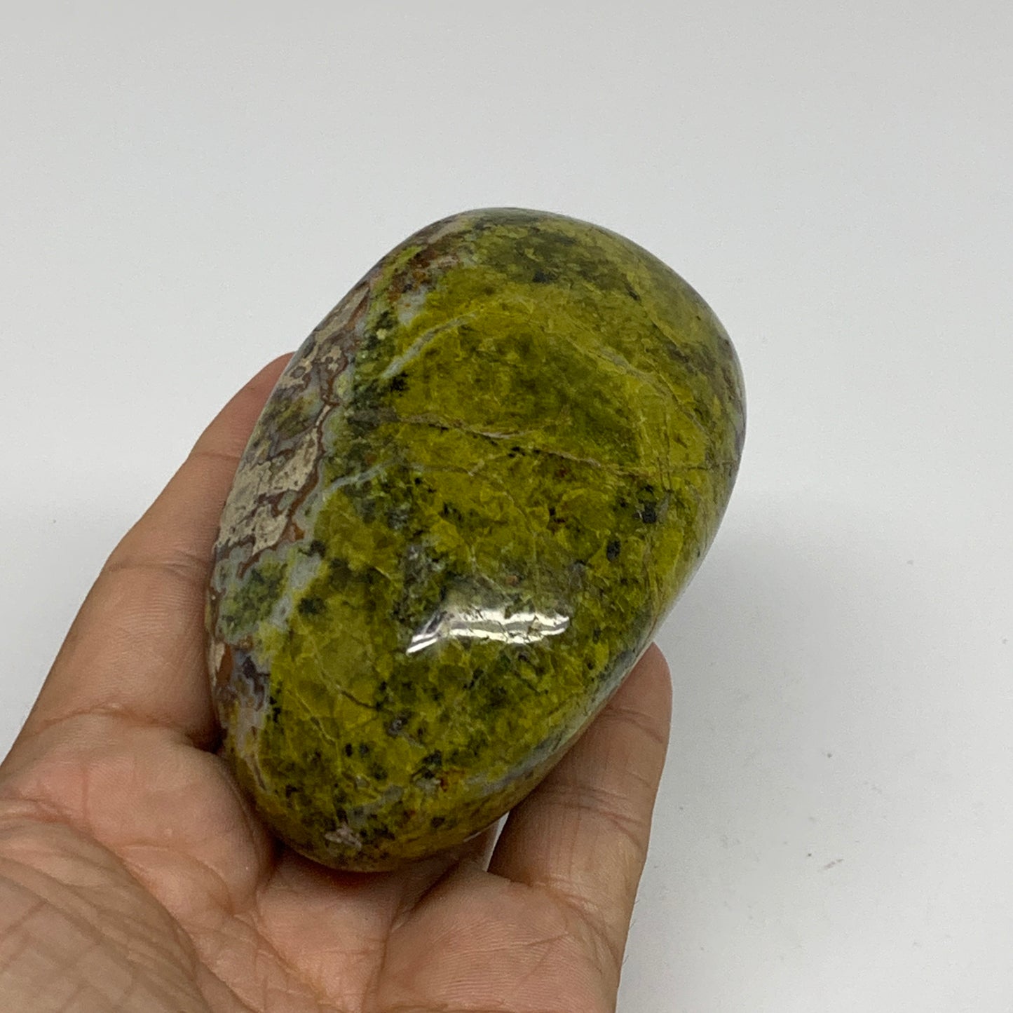 0.6 lbs, 3.5"x2.1"x.1.9", Green Opal Crystal Freeform Polished Gemstone, B34176