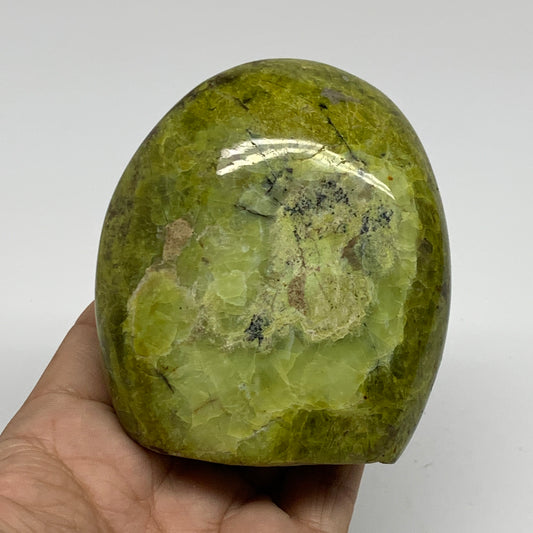 0.78 lbs, 3.5"x3"x.1.6", Green Opal Crystal Freeform Polished Gemstone, B34177