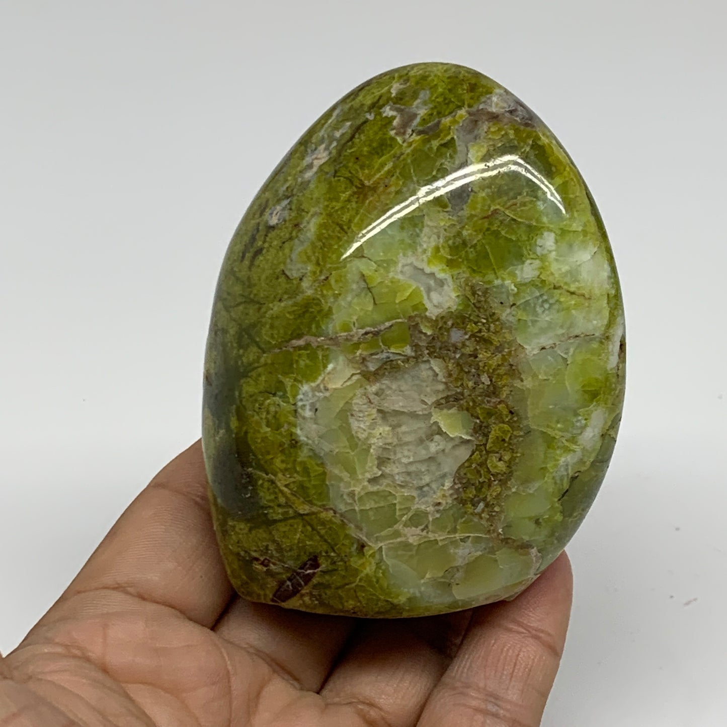 0.51 lbs, 3.2"x2.4"x.1.5", Green Opal Crystal Freeform Polished Gemstone, B34178