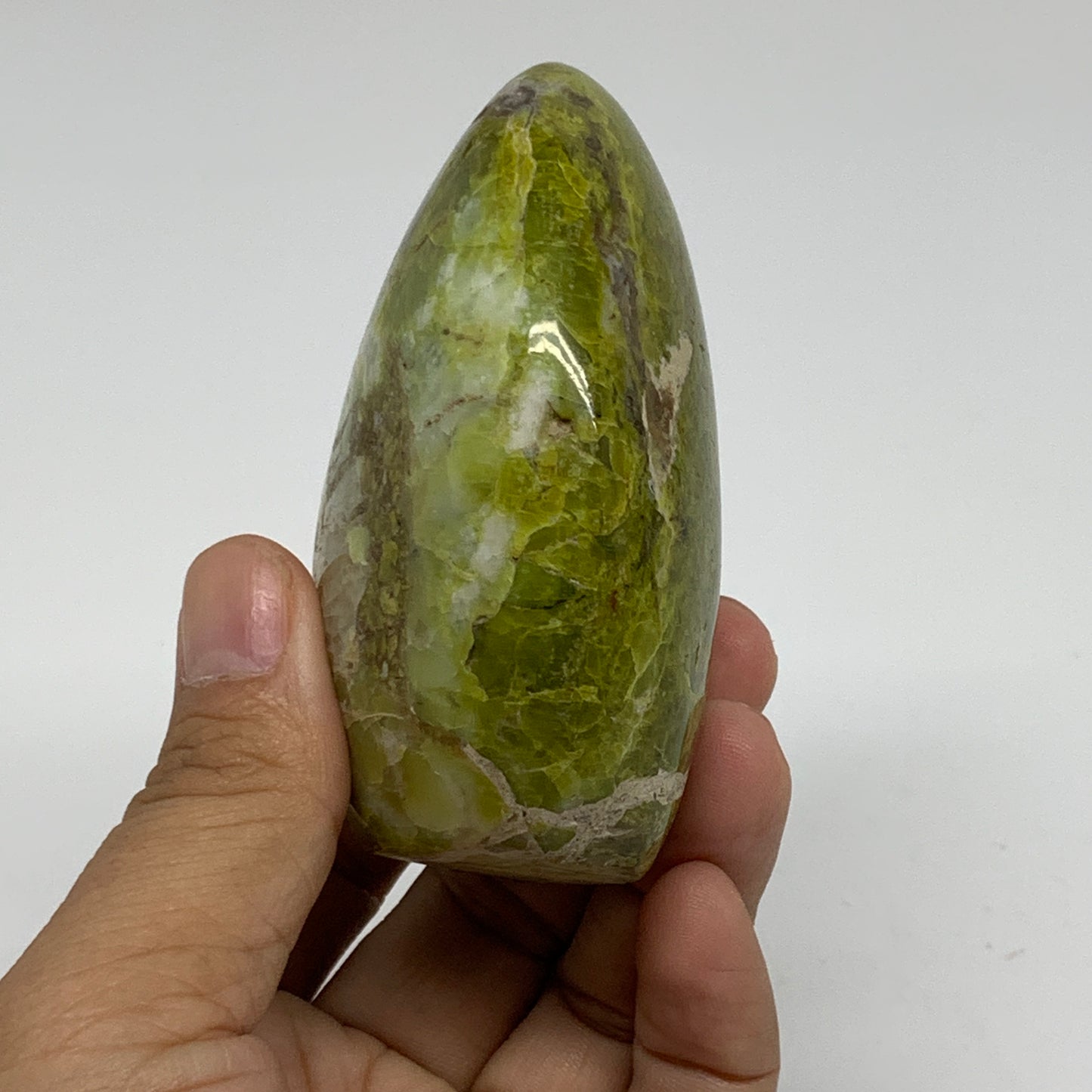 0.51 lbs, 3.2"x2.4"x.1.5", Green Opal Crystal Freeform Polished Gemstone, B34178