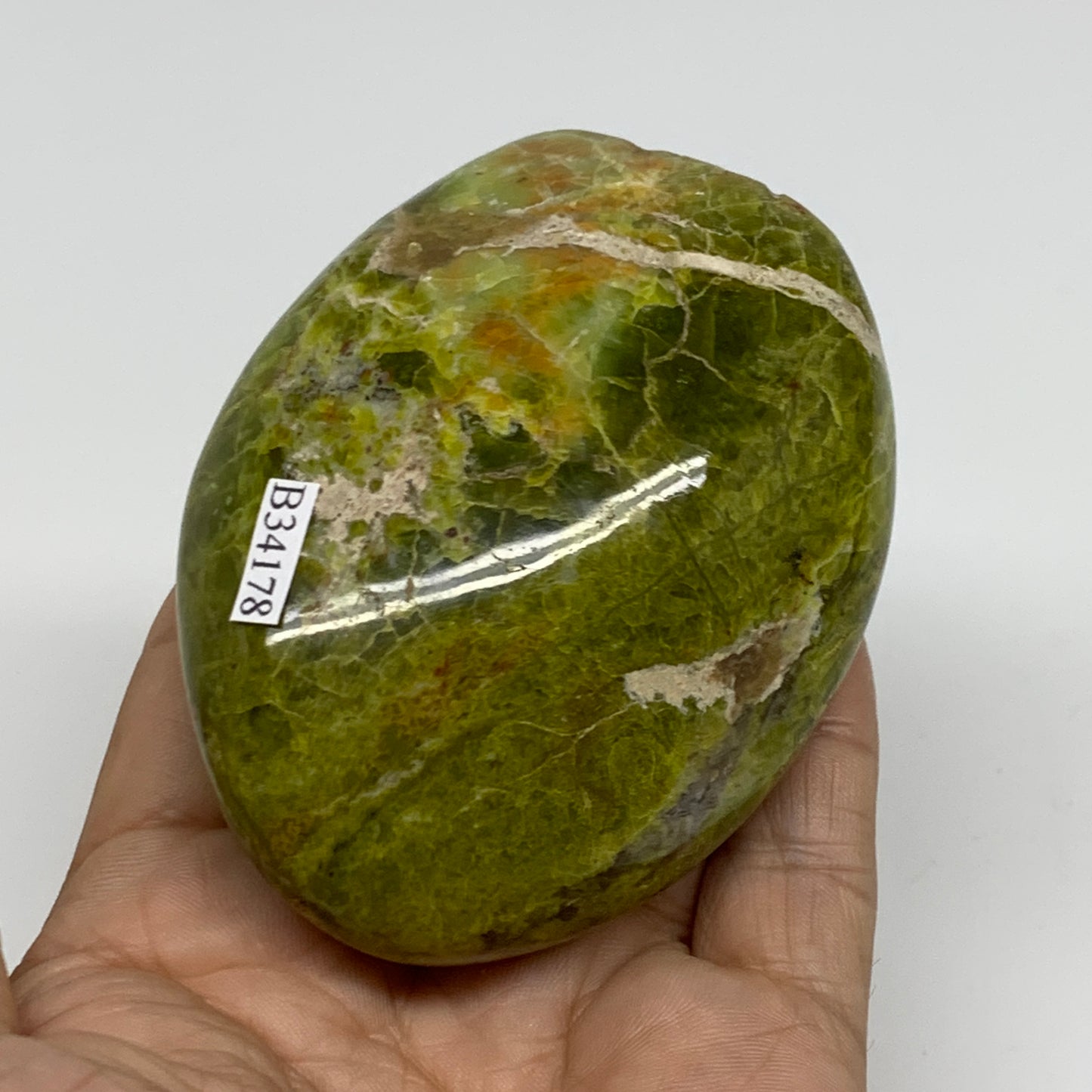 0.51 lbs, 3.2"x2.4"x.1.5", Green Opal Crystal Freeform Polished Gemstone, B34178