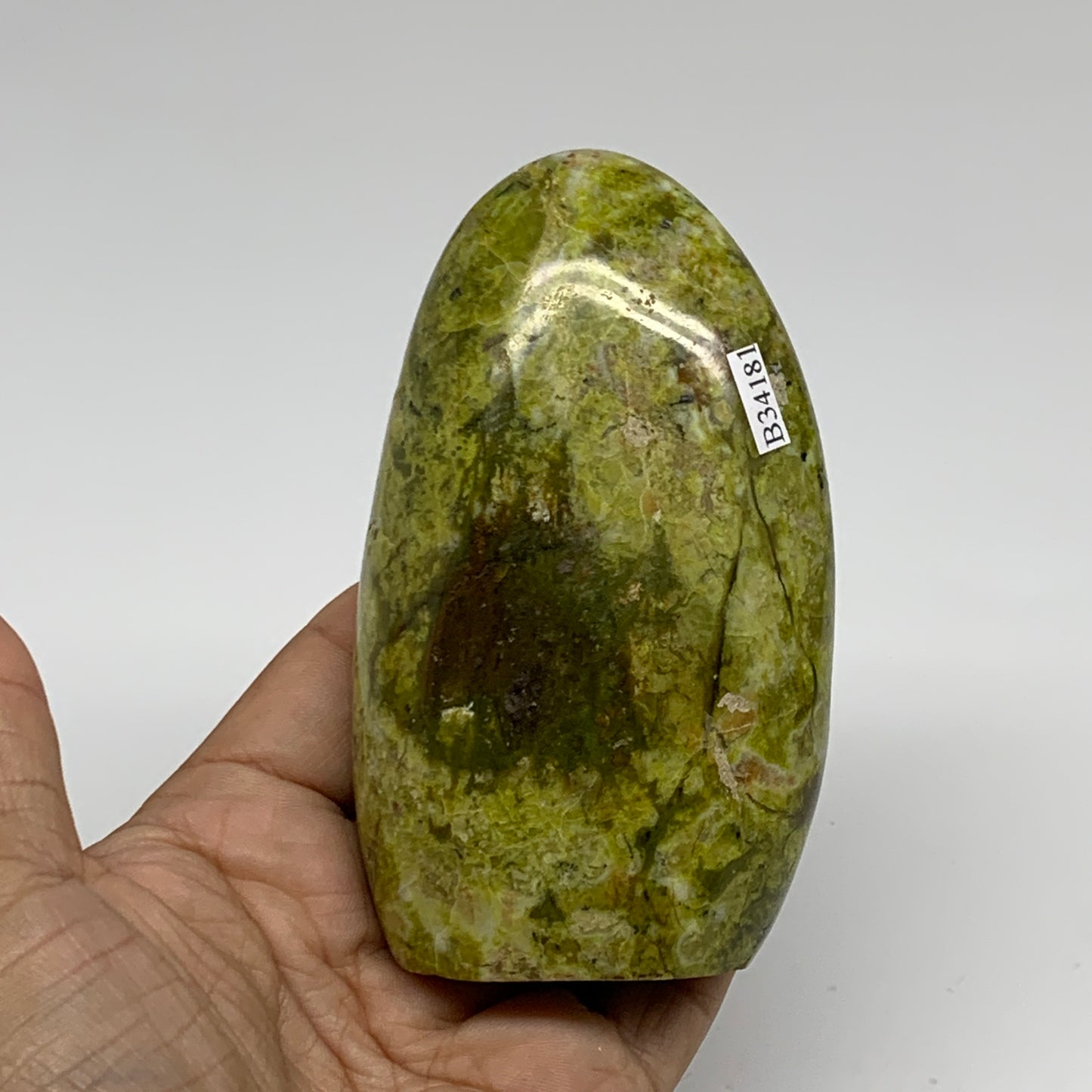 0.58 lbs, 4"x2.4"x.1.2", Green Opal Crystal Freeform Polished Gemstone, B34181