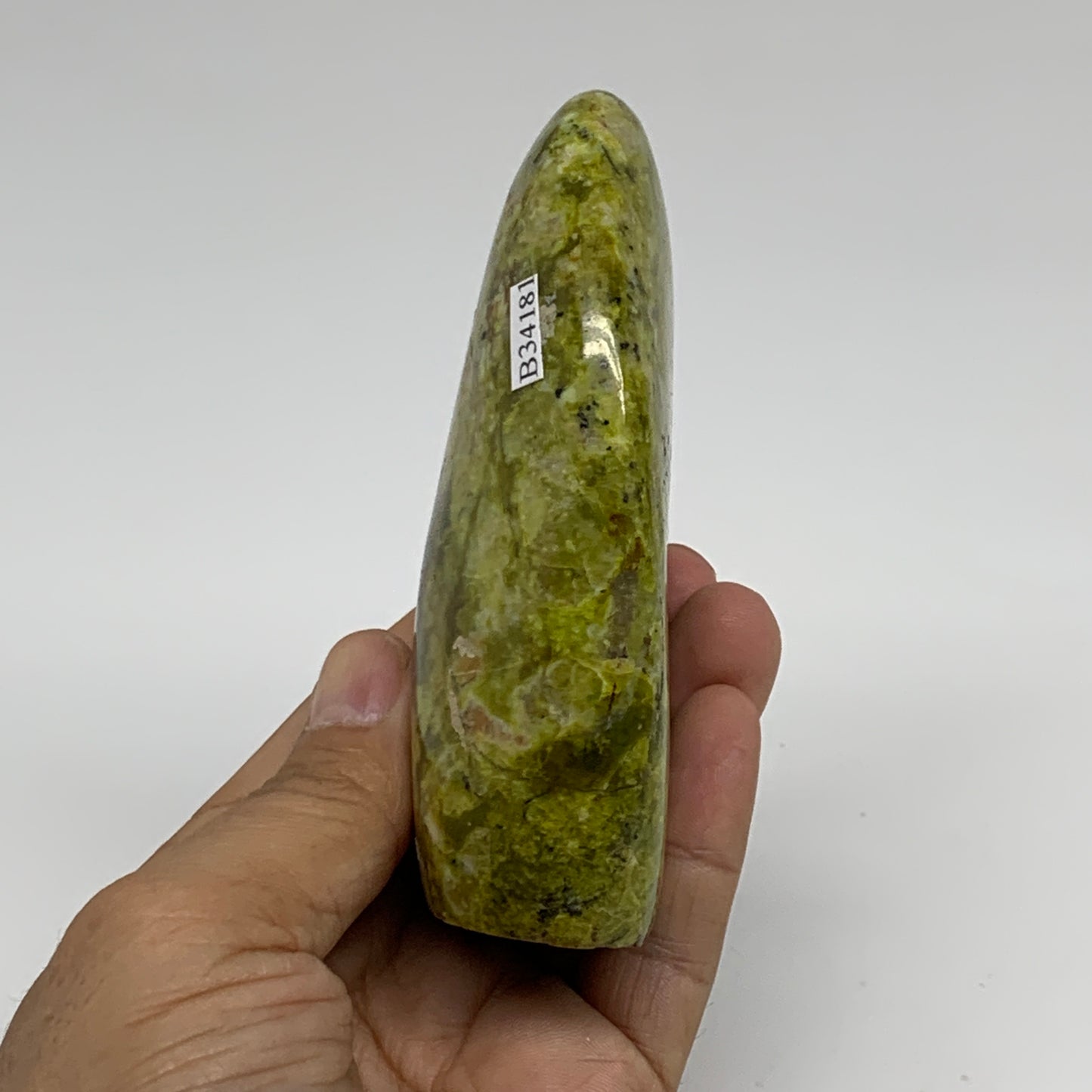 0.58 lbs, 4"x2.4"x.1.2", Green Opal Crystal Freeform Polished Gemstone, B34181