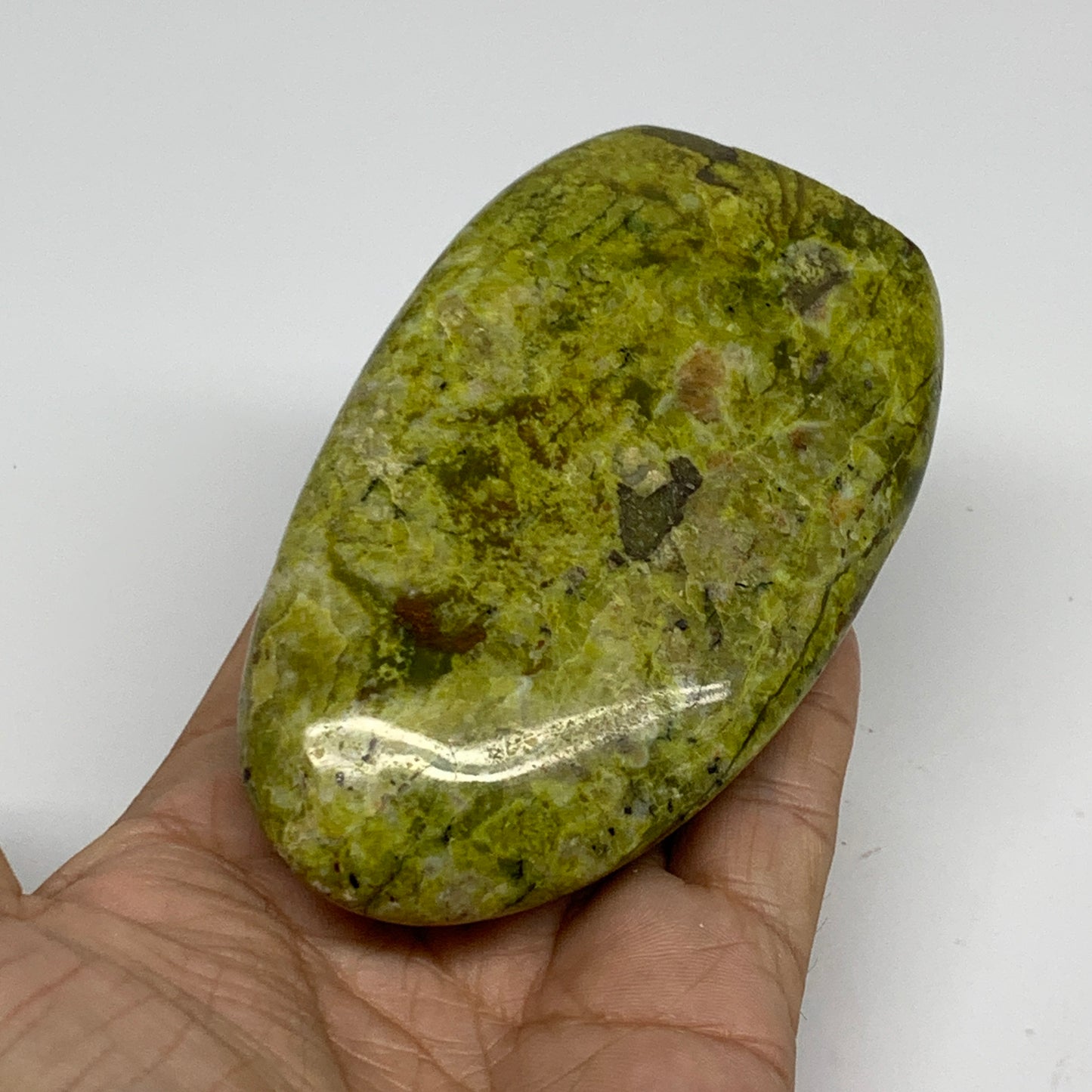 0.58 lbs, 4"x2.4"x.1.2", Green Opal Crystal Freeform Polished Gemstone, B34181