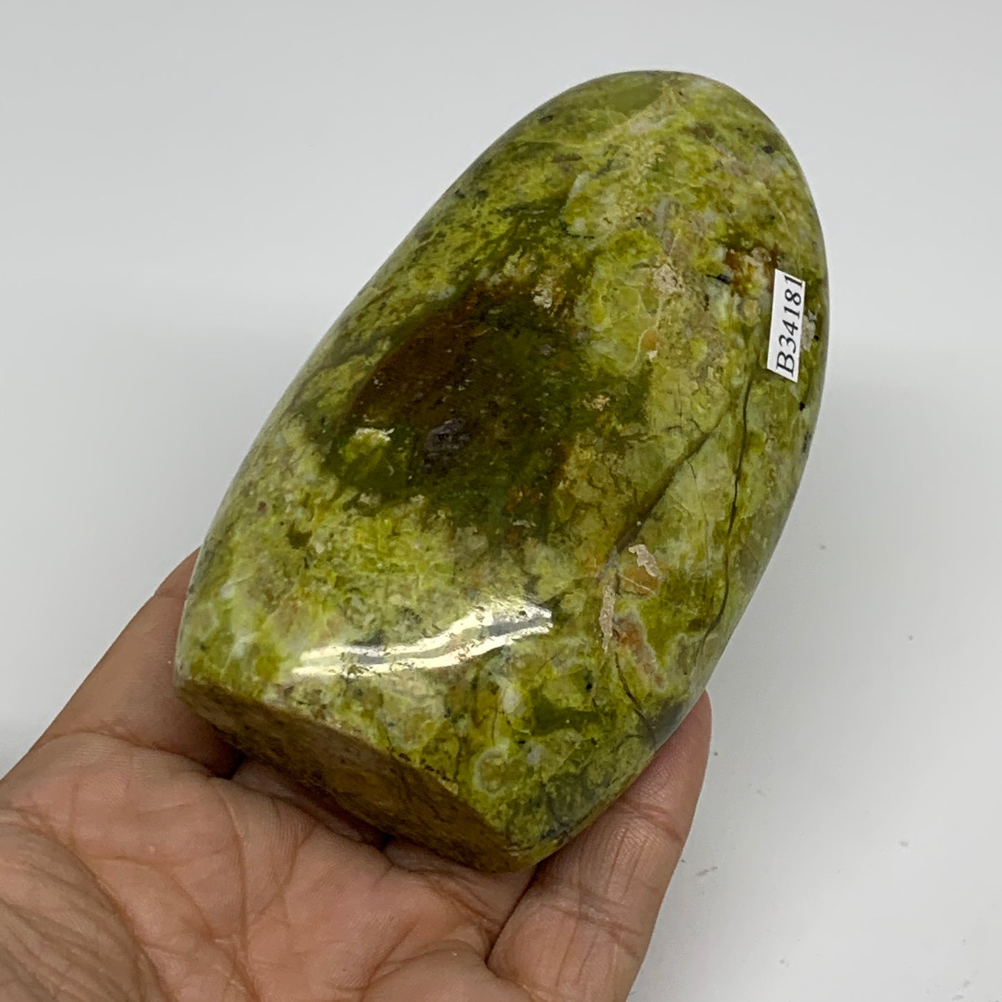 0.58 lbs, 4"x2.4"x.1.2", Green Opal Crystal Freeform Polished Gemstone, B34181