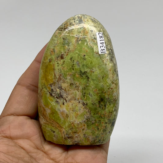 0.4 lbs, 3.2"x2"x.1.3", Green Opal Crystal Freeform Polished Gemstone, B34182