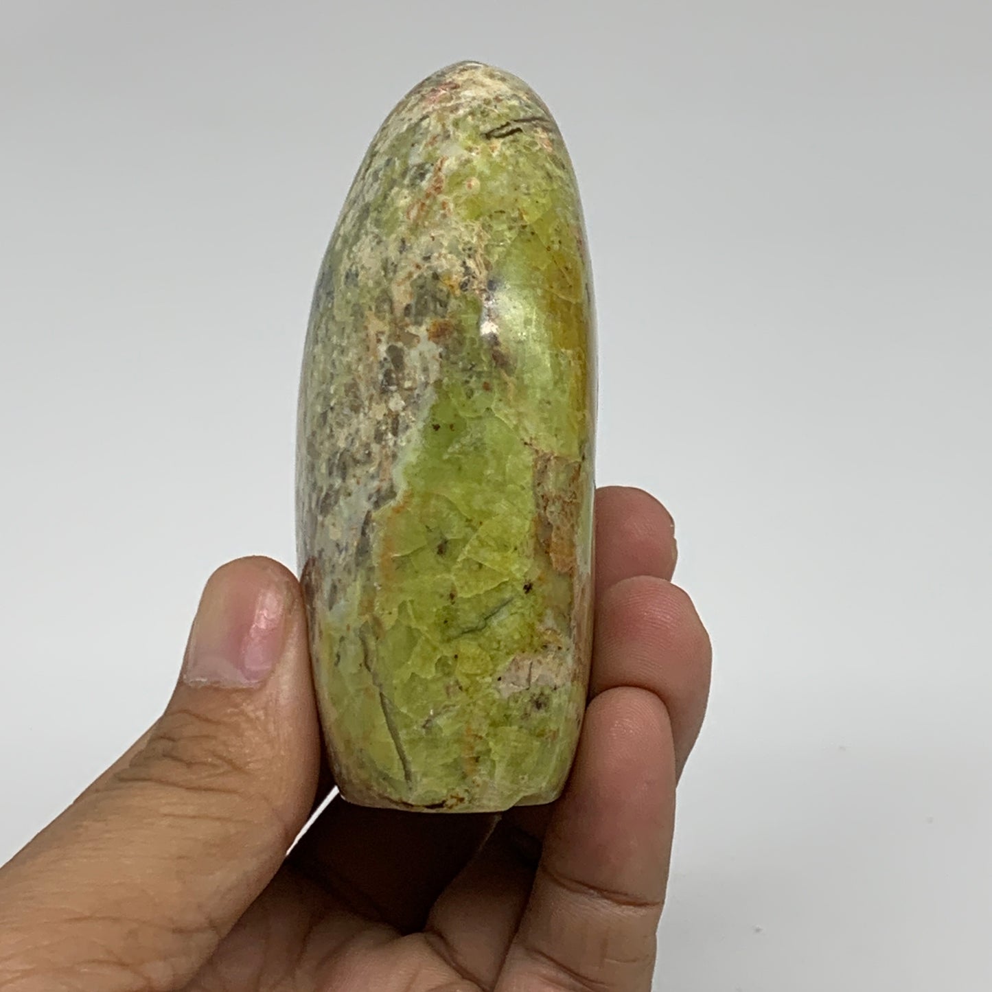 0.4 lbs, 3.2"x2"x.1.3", Green Opal Crystal Freeform Polished Gemstone, B34182