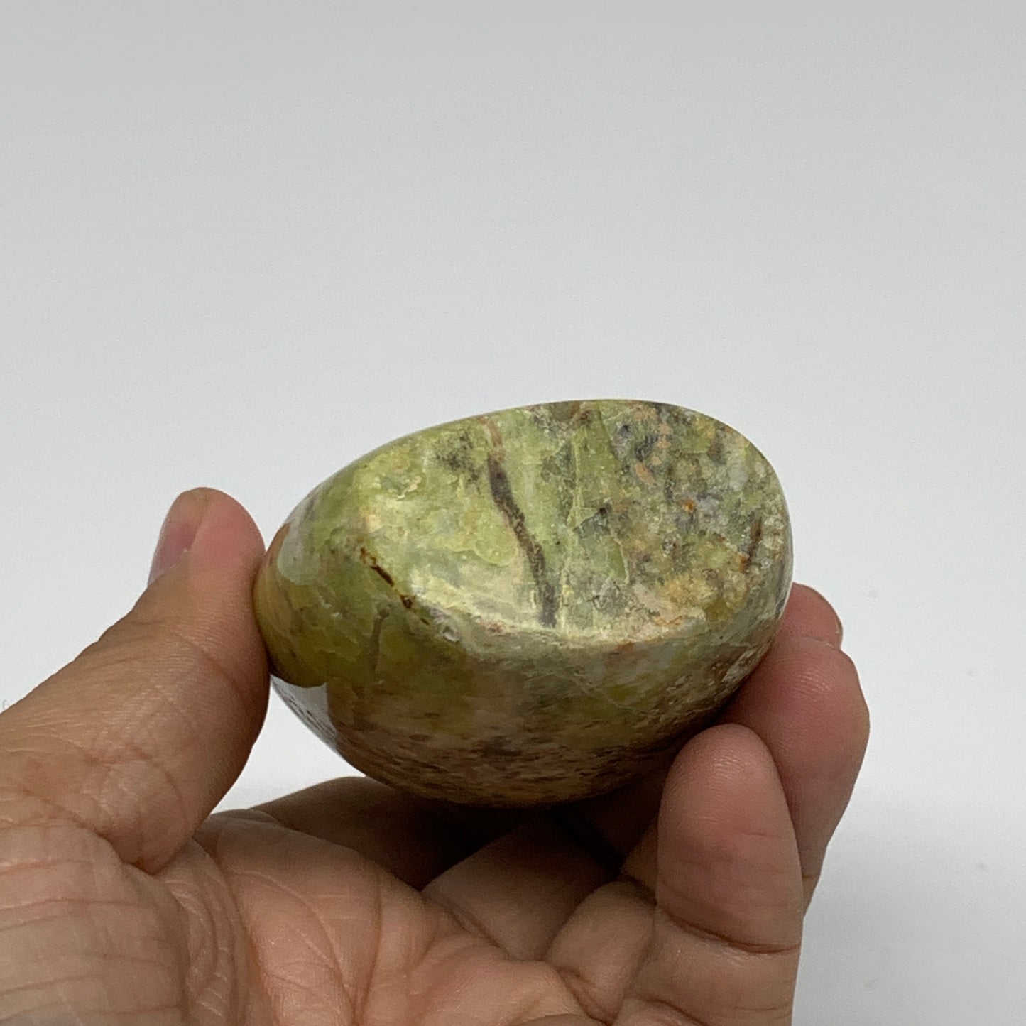 0.4 lbs, 3.2"x2"x.1.3", Green Opal Crystal Freeform Polished Gemstone, B34182