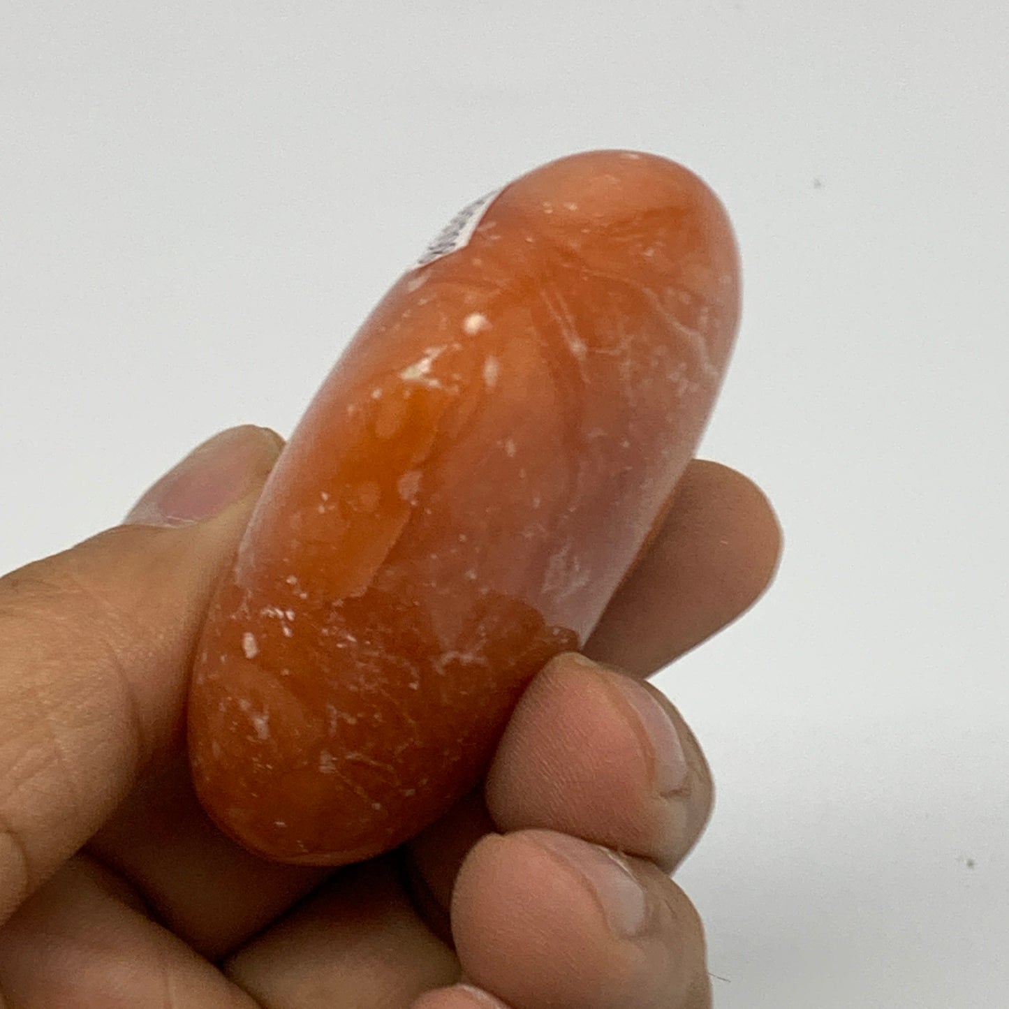 86.7g,2"x2.4"x1" Orange Calcite Heart Gemstones from Madagascar, B33798