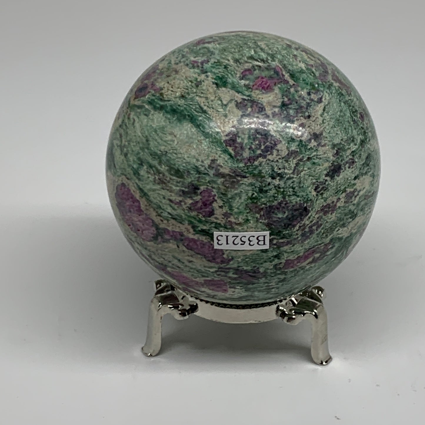 1.35 lbs, 2.9"(75mm), Zoisite with Ruby Sphere Sphere Ball Crystal, B25213