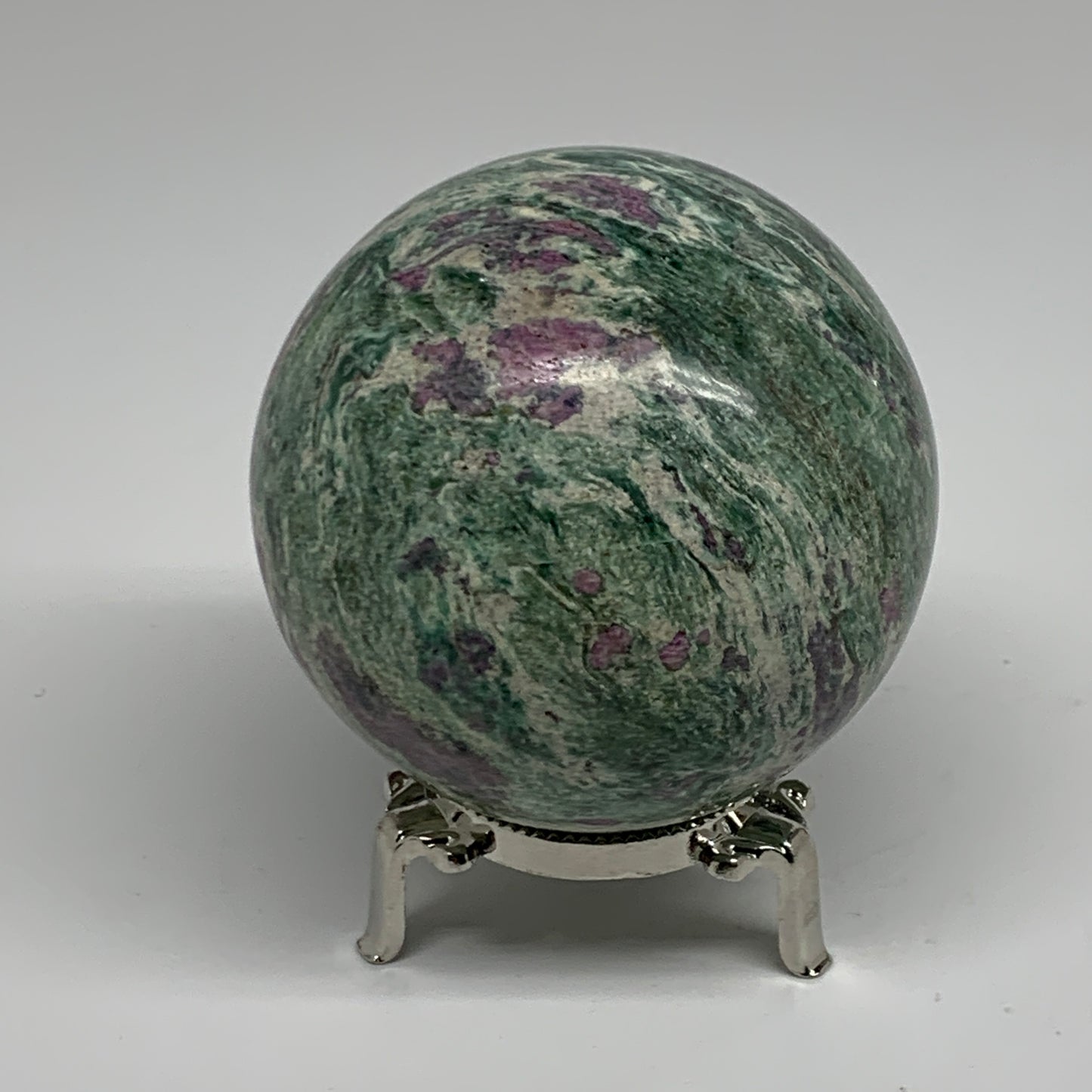 1.35 lbs, 2.9"(75mm), Zoisite with Ruby Sphere Sphere Ball Crystal, B25213