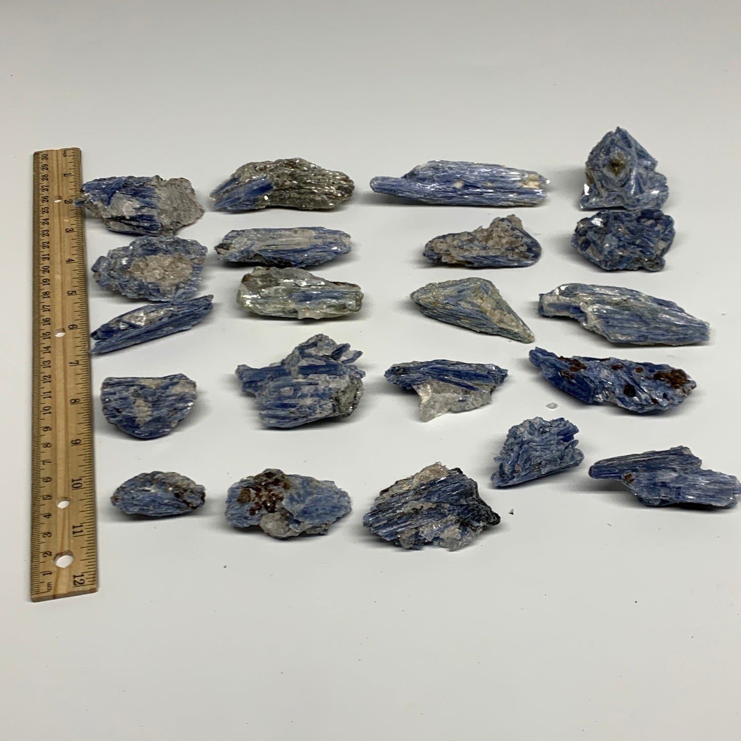 2.32 lbs, 1.6"-4", 21pcs, Rough Blue Kyanite Crystal Minerals Specimens,B33117