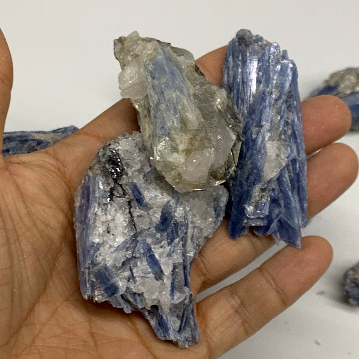 2.32 lbs, 1.6"-4", 21pcs, Rough Blue Kyanite Crystal Minerals Specimens,B33117