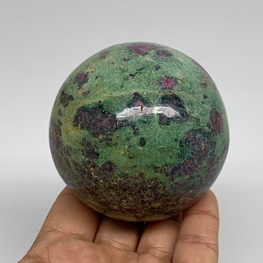 1.3 lbs, 2.8"(71mm), Zoisite with Ruby Sphere Sphere Ball Crystal, B25215