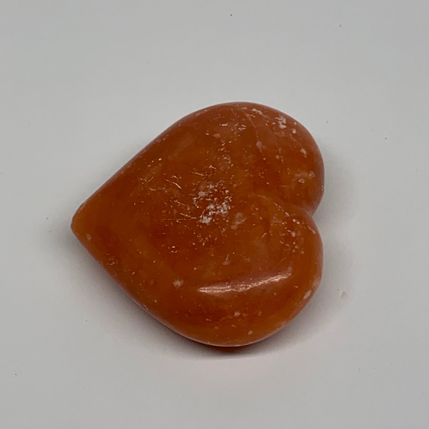 80.3g,2.1"x2.3"x0.9" Orange Calcite Heart Gemstones from Madagascar, B33801