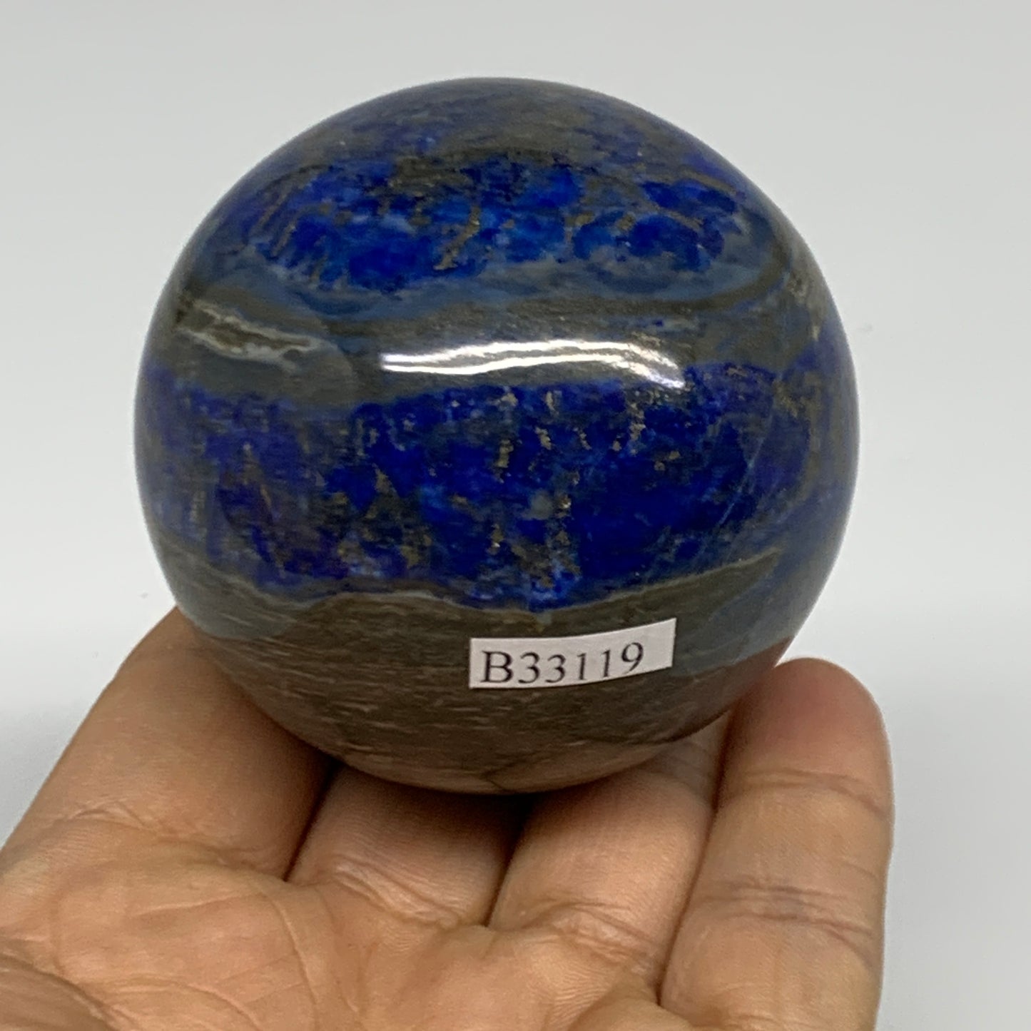 0.69 lbs,2.3"(58mm), Lapis Lazuli Sphere Ball Gemstone @Afghanistan, B33119