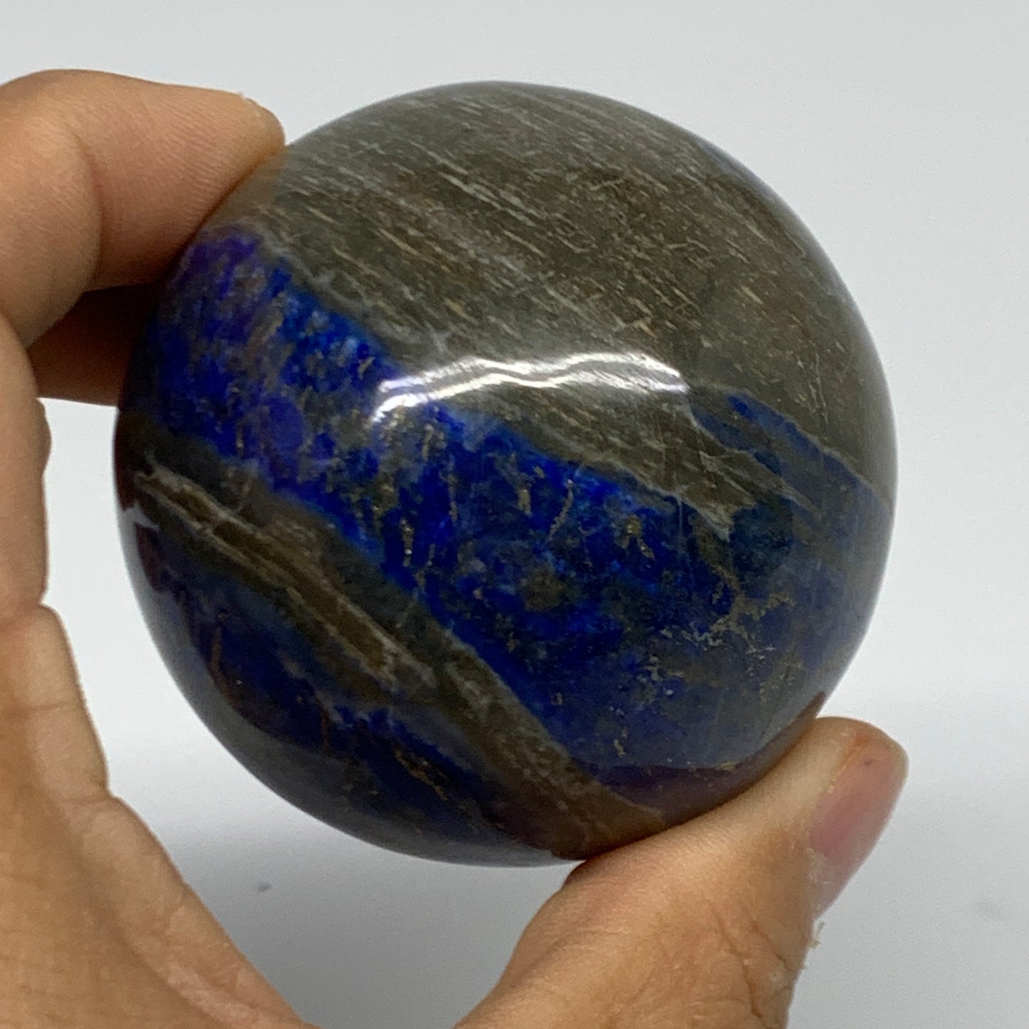 0.69 lbs,2.3"(58mm), Lapis Lazuli Sphere Ball Gemstone @Afghanistan, B33119