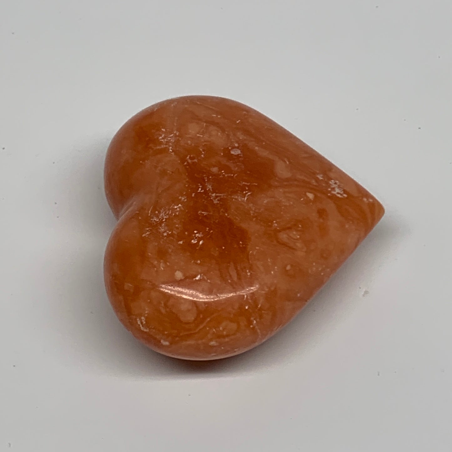 96.8g,2.1"x2.4"x1" Orange Calcite Heart Gemstones from Madagascar, B33803