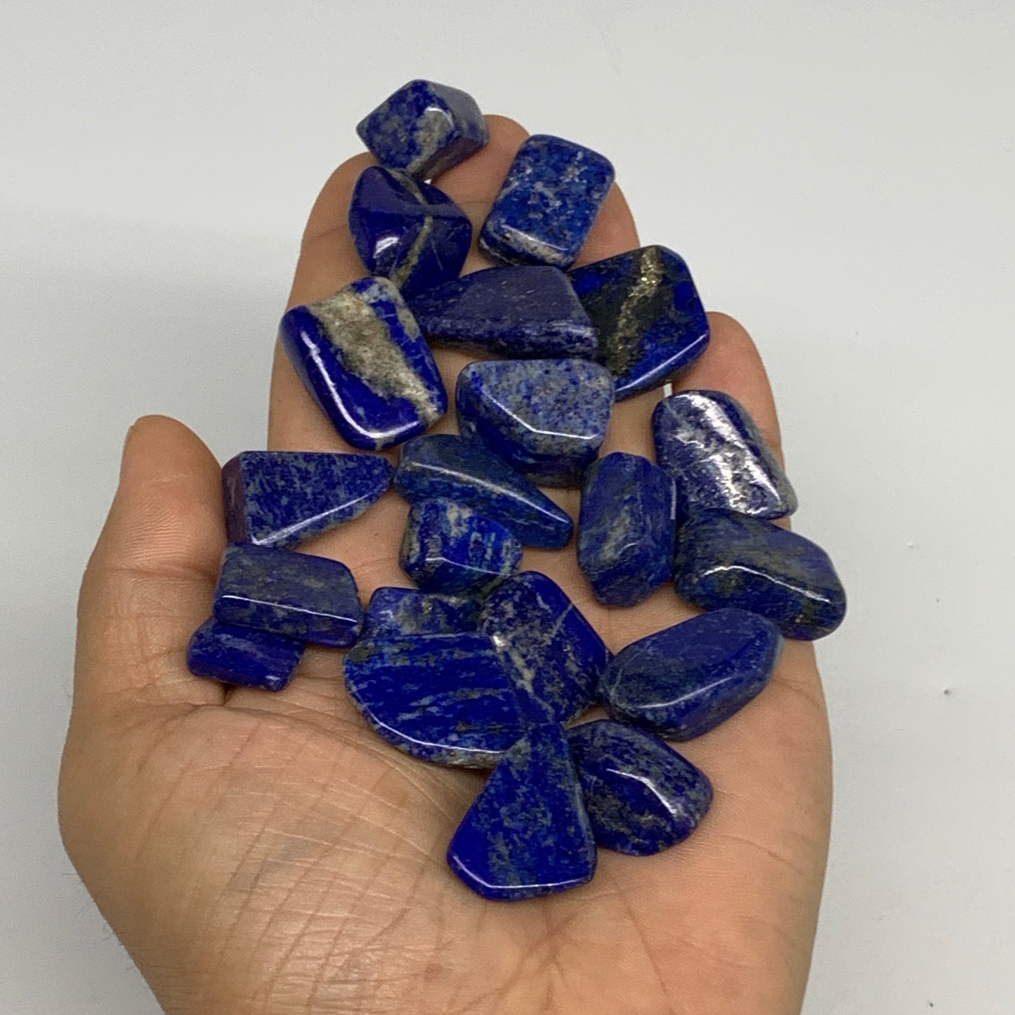 130.1g,0.6"-1.2", 21pcs, Natural Lapis Lazuli Tumbled Stone @Afghanistan, B30263