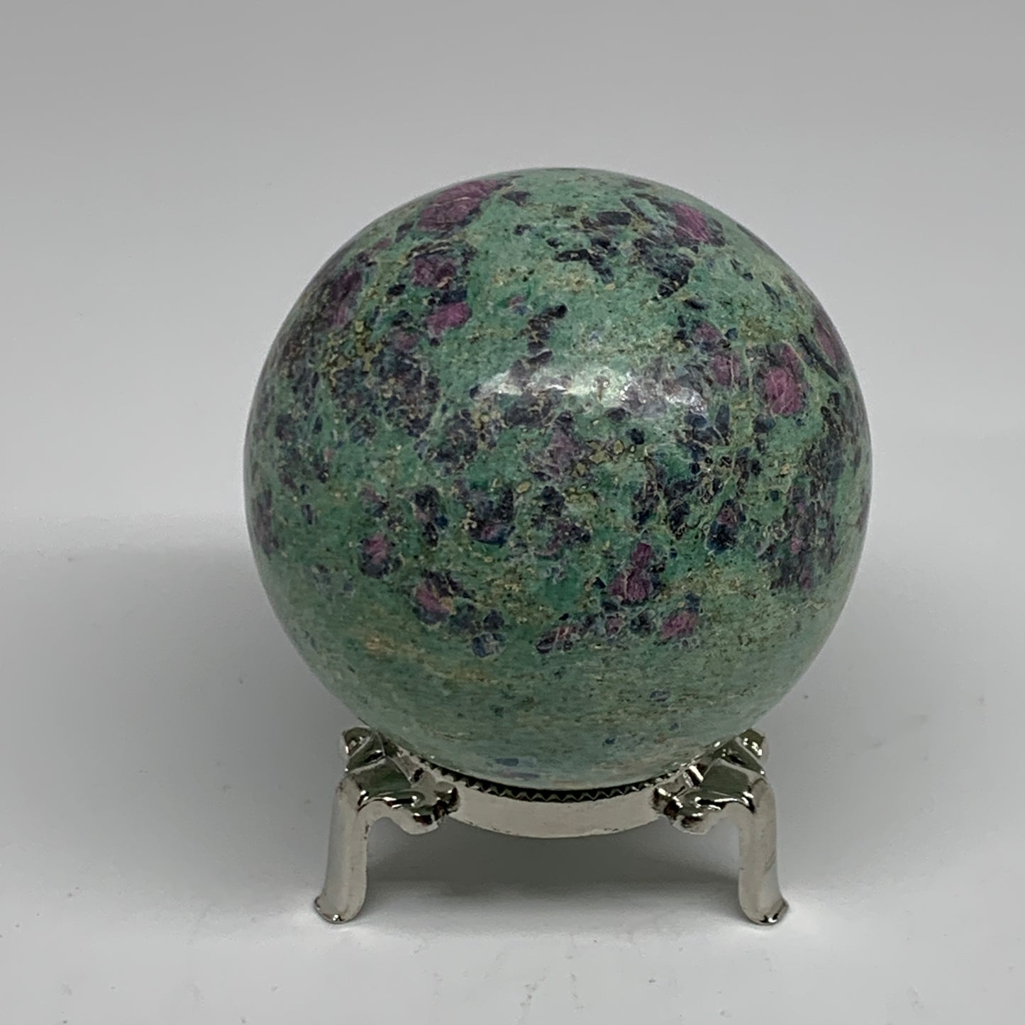 1.13 lbs, 2.7"(70mm), Zoisite with Ruby Sphere Sphere Ball Crystal, B25217