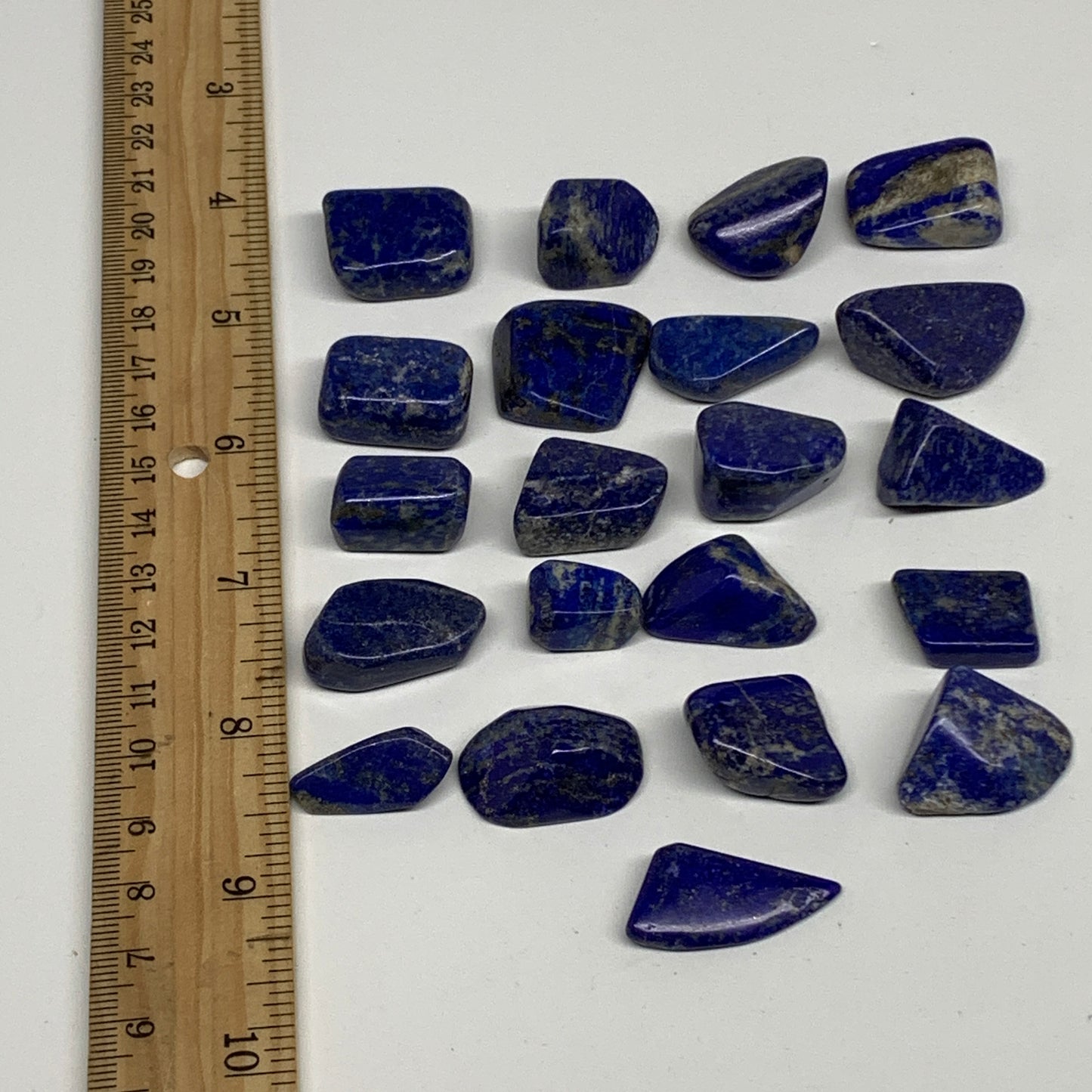 130.1g,0.6"-1.2", 21pcs, Natural Lapis Lazuli Tumbled Stone @Afghanistan, B30263
