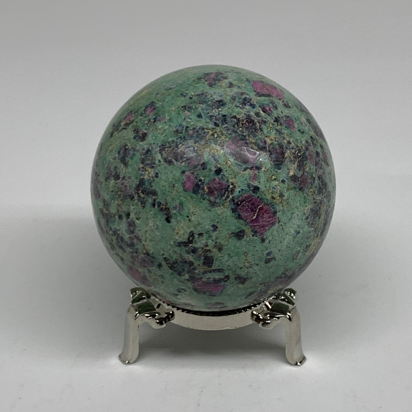 1.13 lbs, 2.7"(70mm), Zoisite with Ruby Sphere Sphere Ball Crystal, B25217