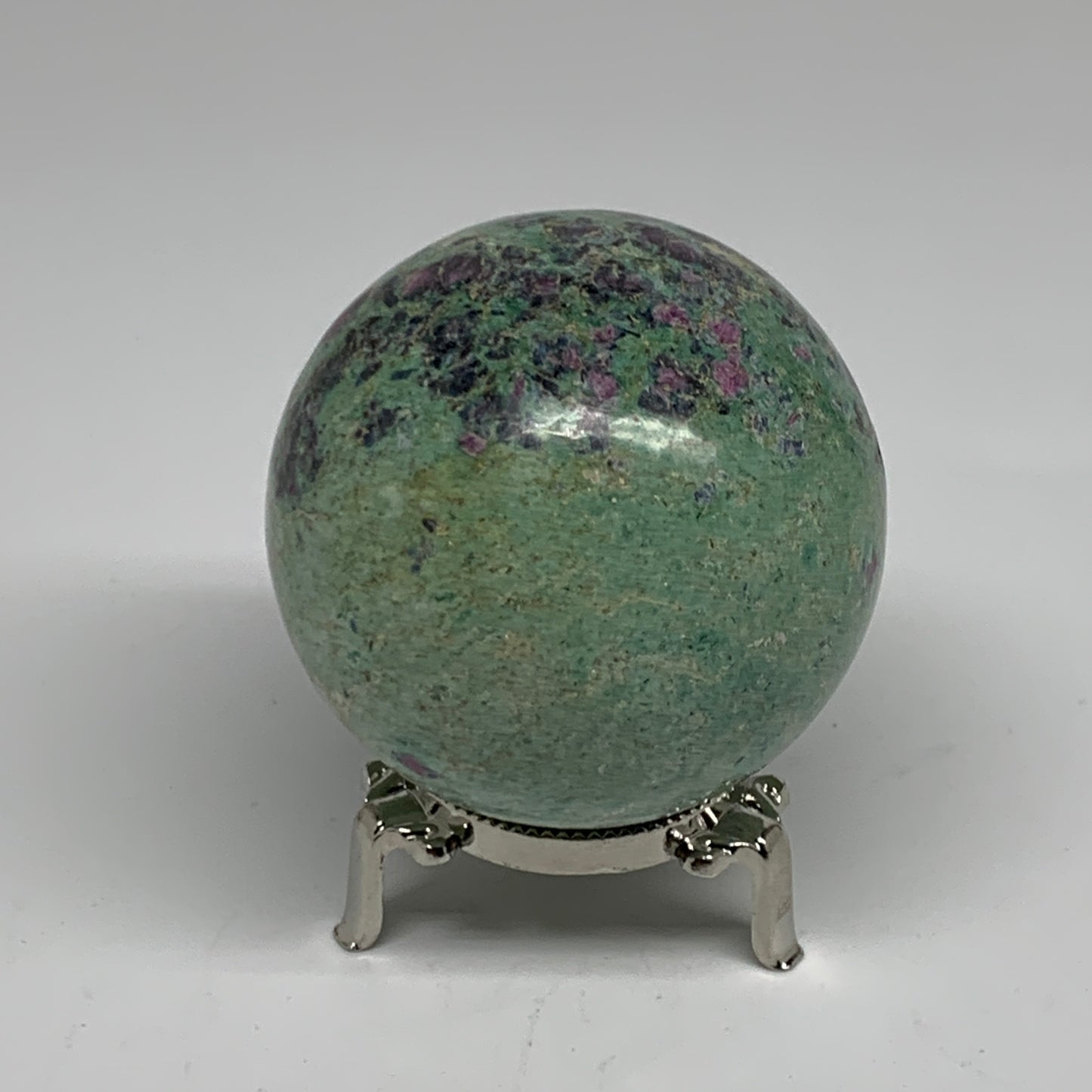 1.13 lbs, 2.7"(70mm), Zoisite with Ruby Sphere Sphere Ball Crystal, B25217