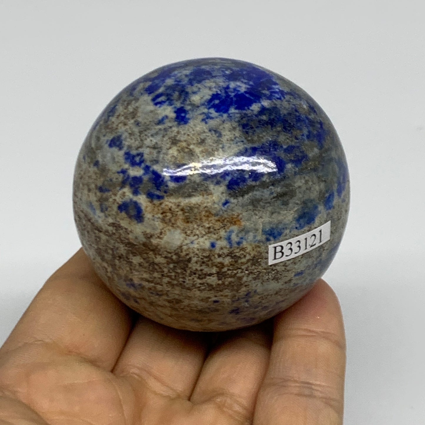 0.58 lbs,2.2"(55mm), Lapis Lazuli Sphere Ball Gemstone @Afghanistan, B33121