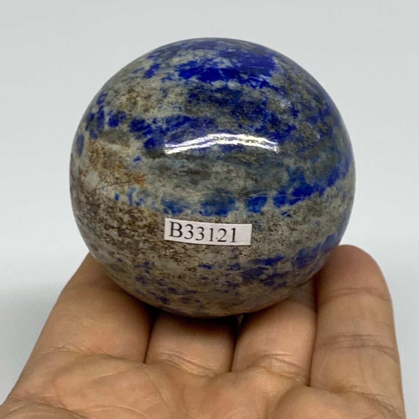 0.58 lbs,2.2"(55mm), Lapis Lazuli Sphere Ball Gemstone @Afghanistan, B33121