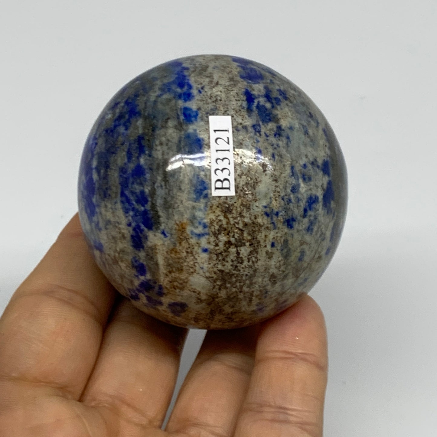 0.58 lbs,2.2"(55mm), Lapis Lazuli Sphere Ball Gemstone @Afghanistan, B33121