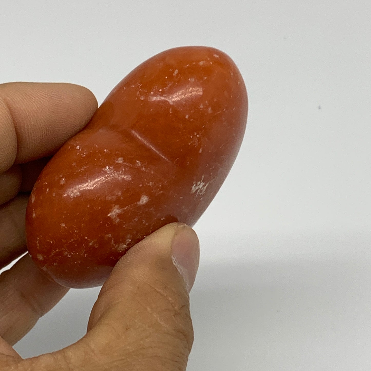 105g,2"x2.4"x1.1" Orange Calcite Heart Gemstones from Madagascar, B33807