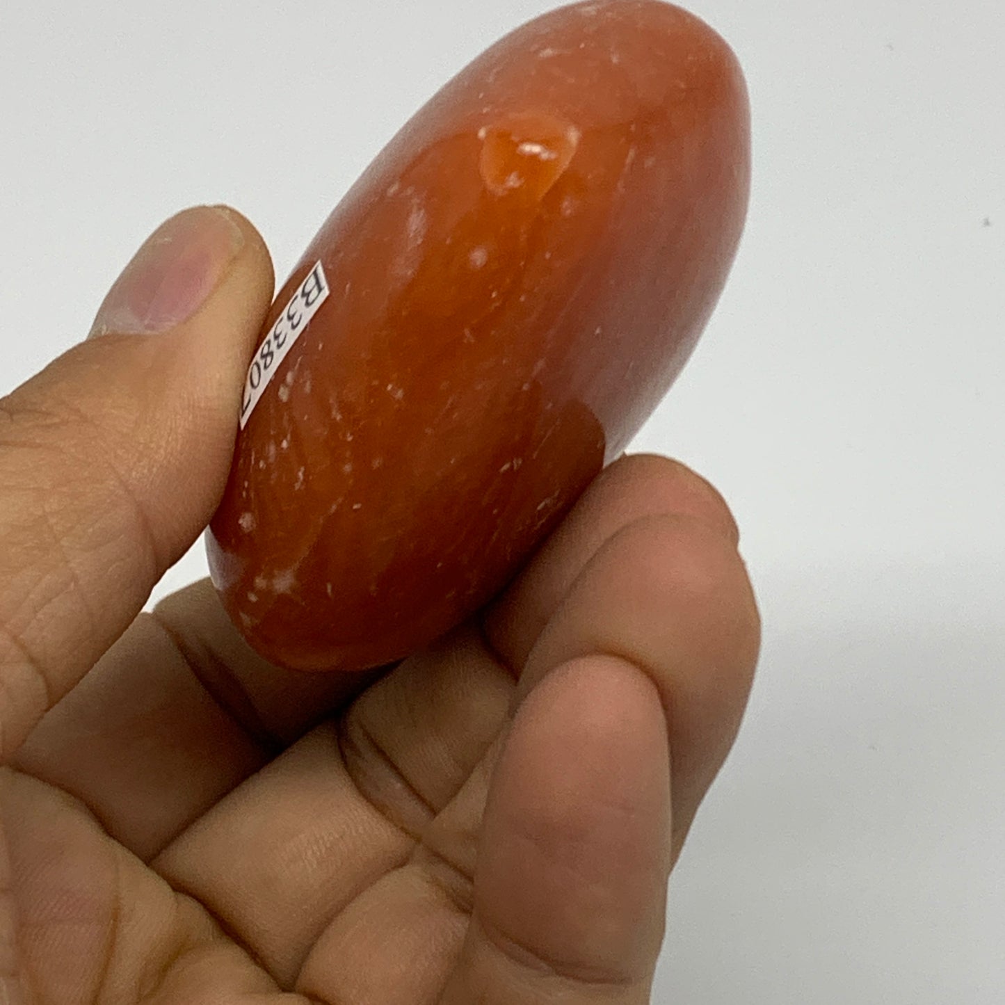 105g,2"x2.4"x1.1" Orange Calcite Heart Gemstones from Madagascar, B33807