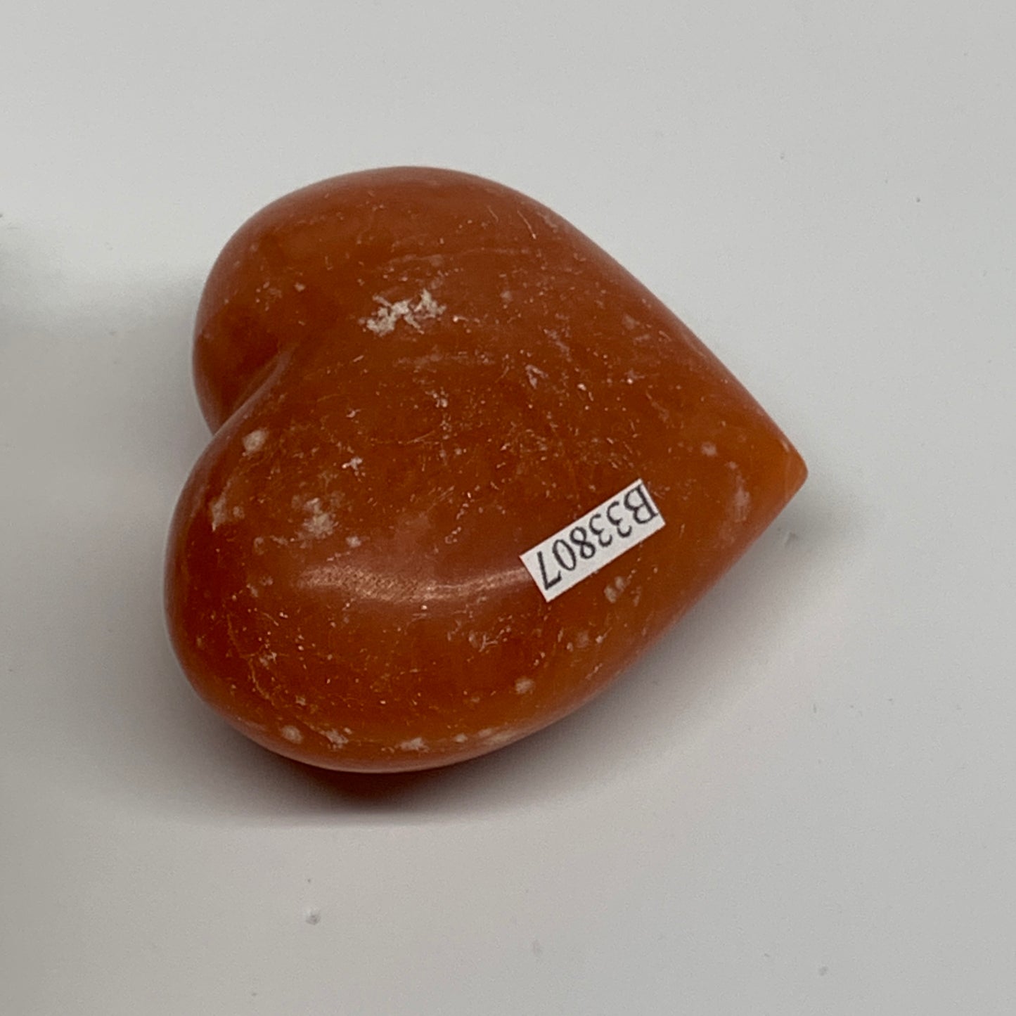 105g,2"x2.4"x1.1" Orange Calcite Heart Gemstones from Madagascar, B33807