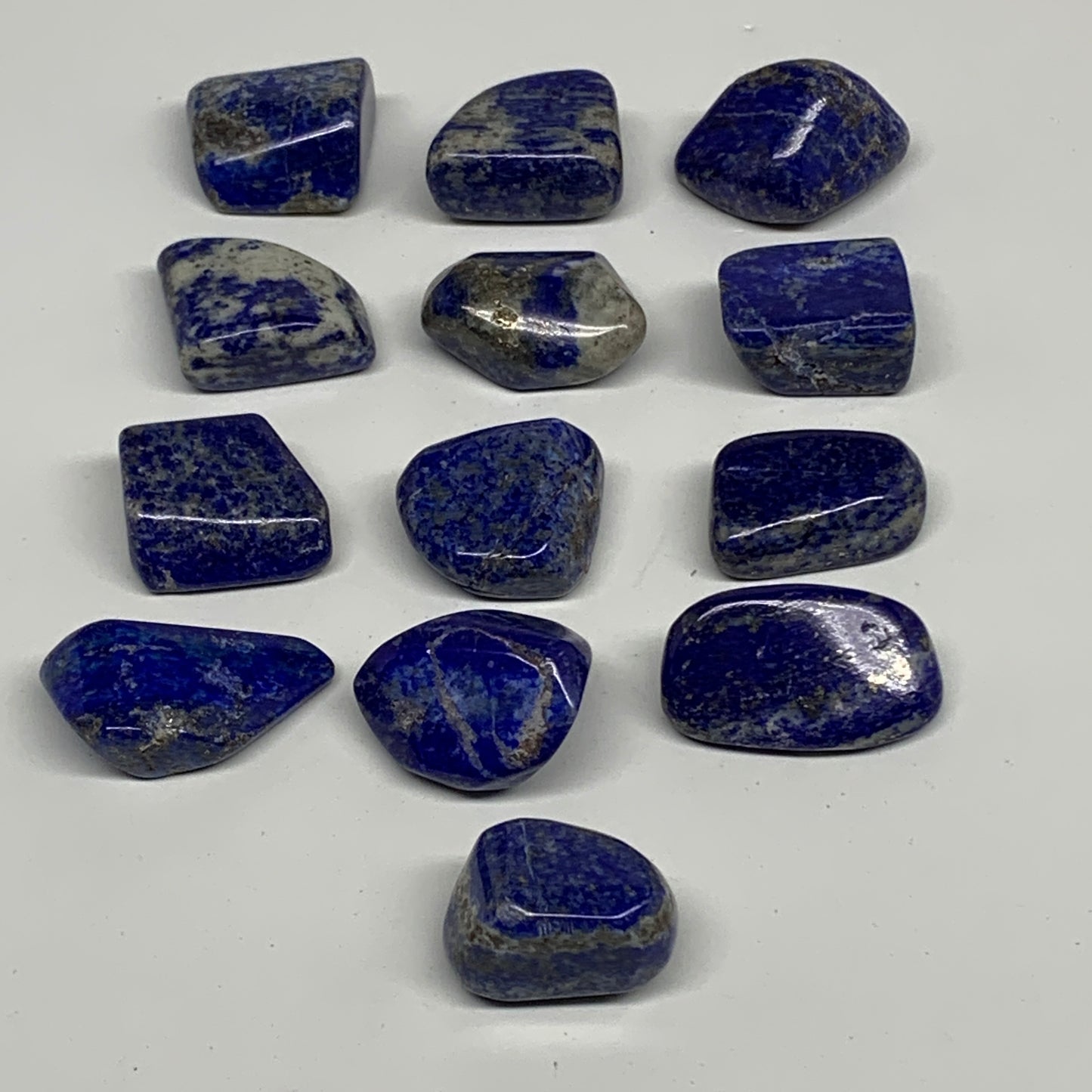 143.2g,0.9"-1.2", 13pcs, Natural Lapis Lazuli Tumbled Stone @Afghanistan, B30267