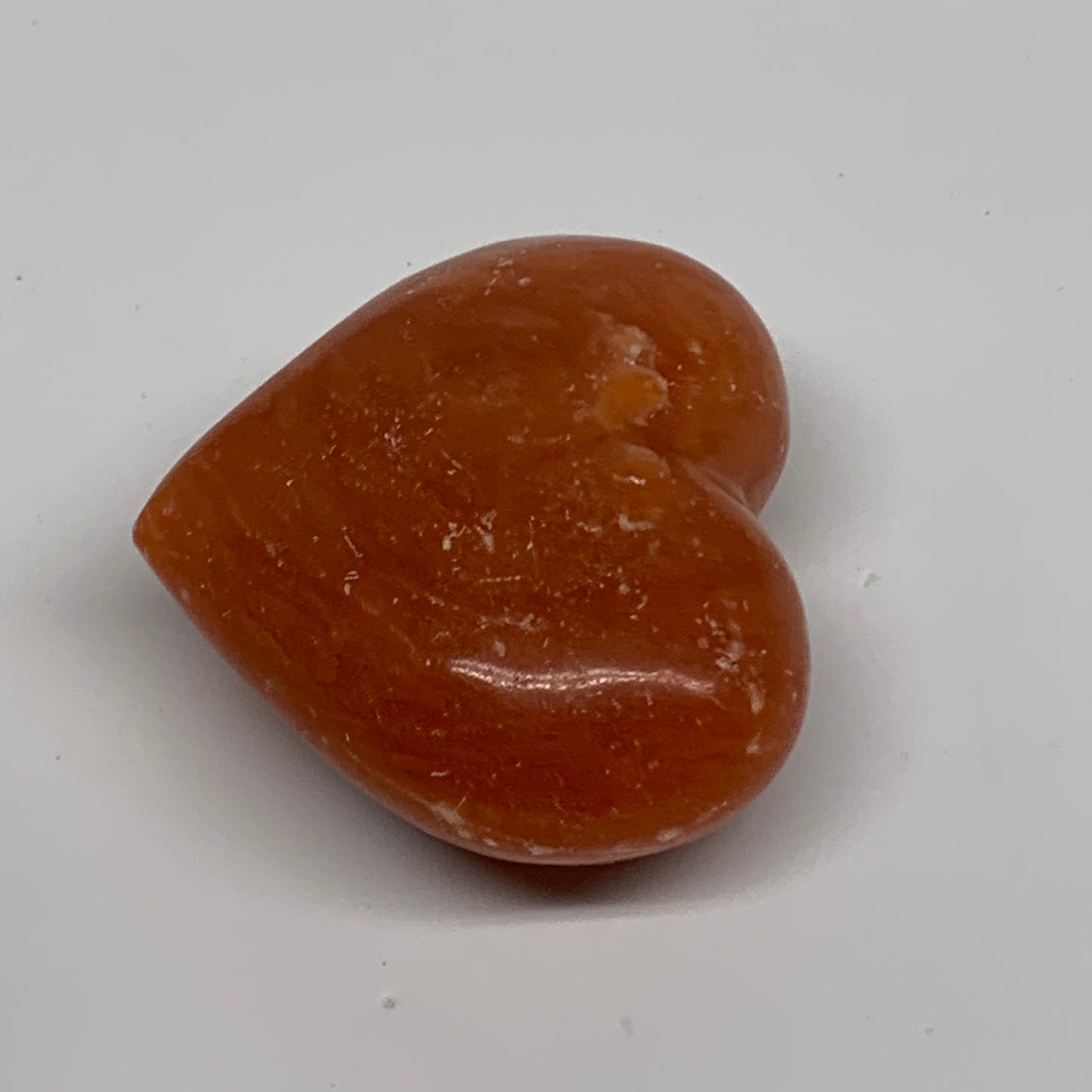 105g,2"x2.4"x1.1" Orange Calcite Heart Gemstones from Madagascar, B33807