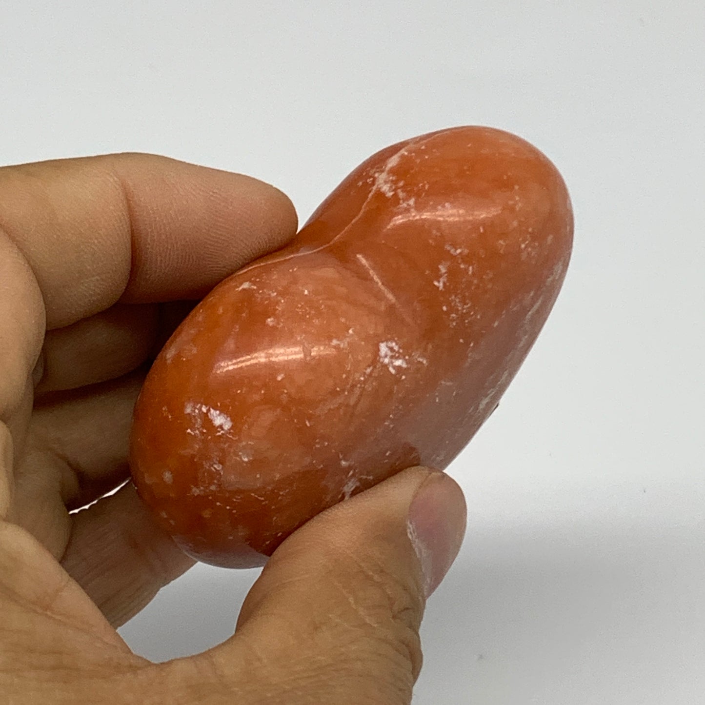 108.3g,2.1"x2.4"x1" Orange Calcite Heart Gemstones from Madagascar, B33808