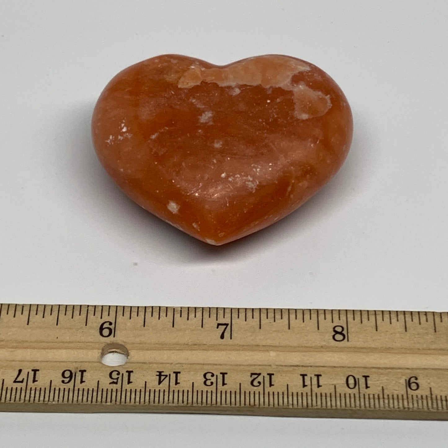 108.3g,2.1"x2.4"x1" Orange Calcite Heart Gemstones from Madagascar, B33808