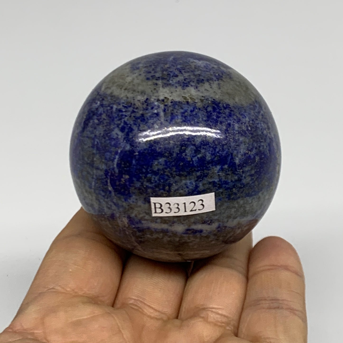 0.59 lbs,2.2"(55mm), Lapis Lazuli Sphere Ball Gemstone @Afghanistan, B33123