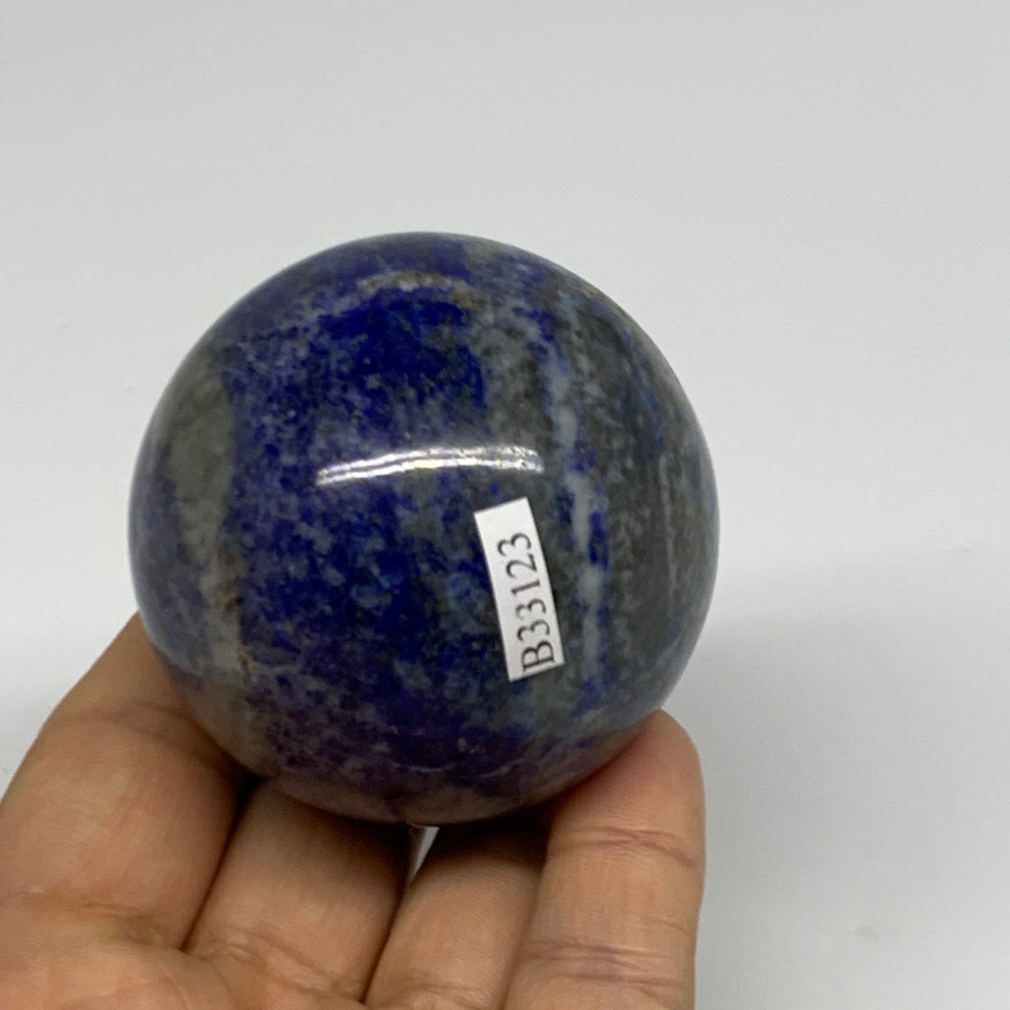 0.59 lbs,2.2"(55mm), Lapis Lazuli Sphere Ball Gemstone @Afghanistan, B33123