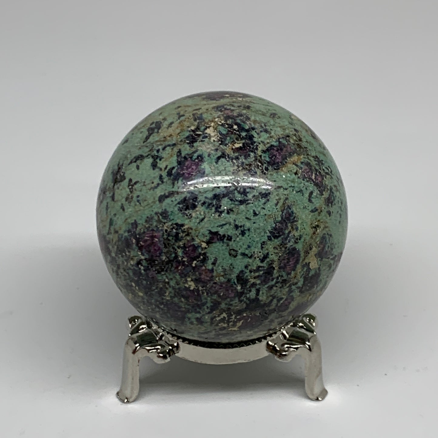 0.87 lbs, 2.5"(63mm), Zoisite with Ruby Sphere Sphere Ball Crystal, B25221