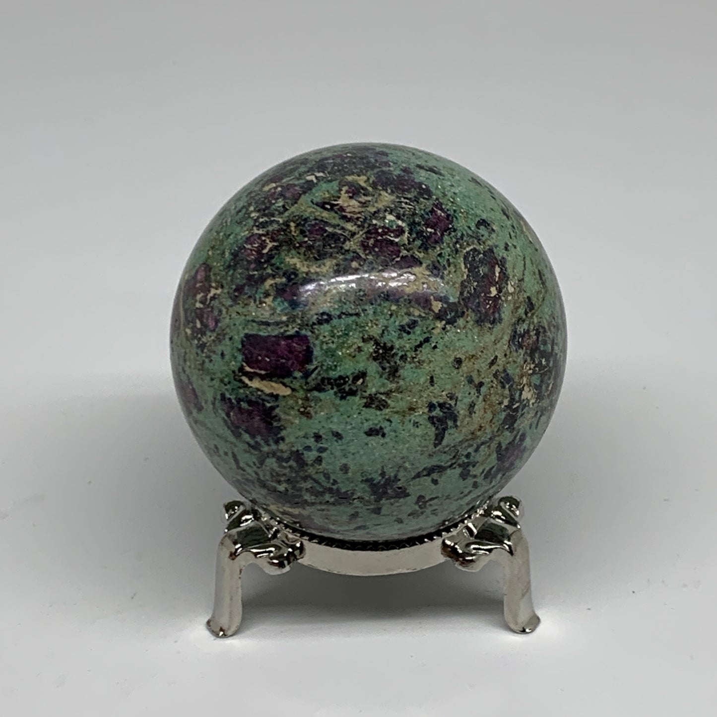 0.87 lbs, 2.5"(63mm), Zoisite with Ruby Sphere Sphere Ball Crystal, B25221