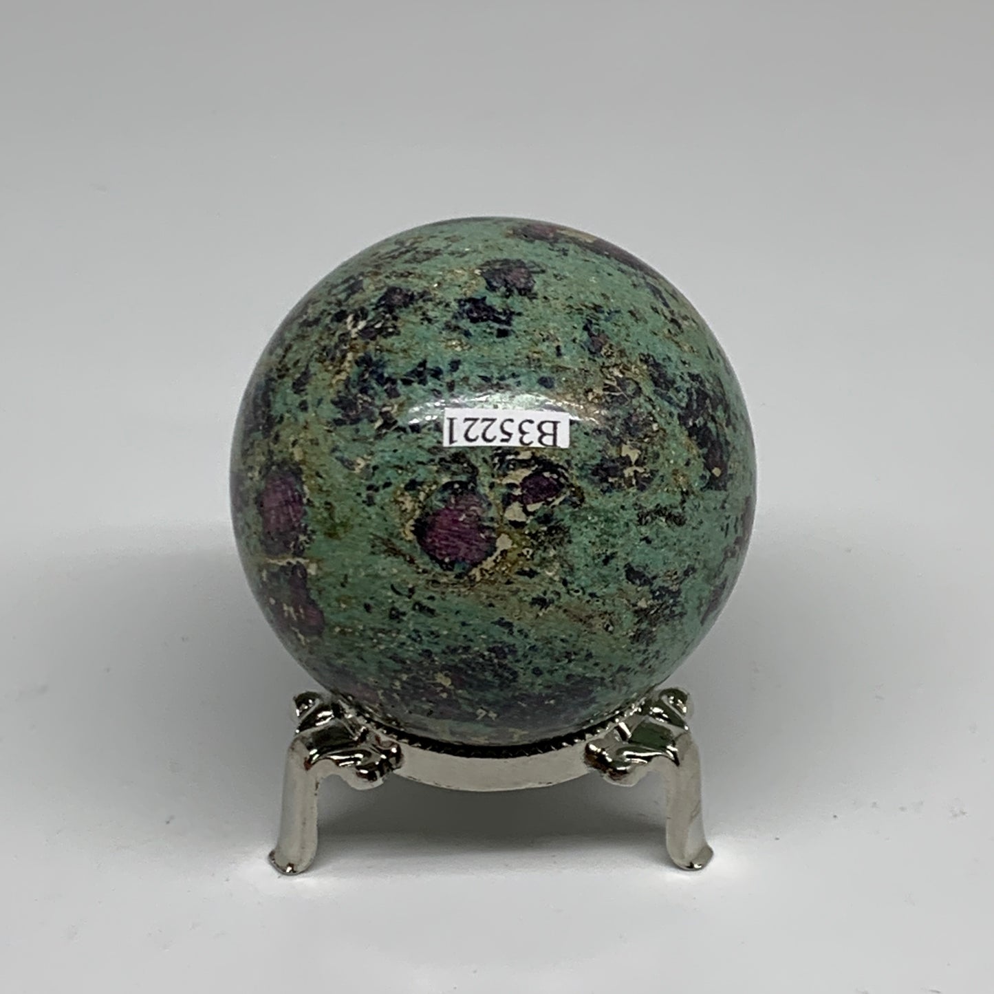 0.87 lbs, 2.5"(63mm), Zoisite with Ruby Sphere Sphere Ball Crystal, B25221