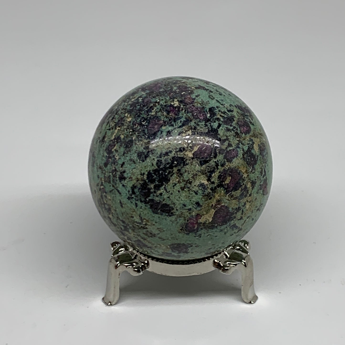 0.87 lbs, 2.5"(63mm), Zoisite with Ruby Sphere Sphere Ball Crystal, B25221